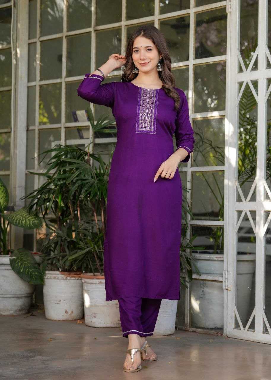 Rayon Designer Kurti in Navy Blue