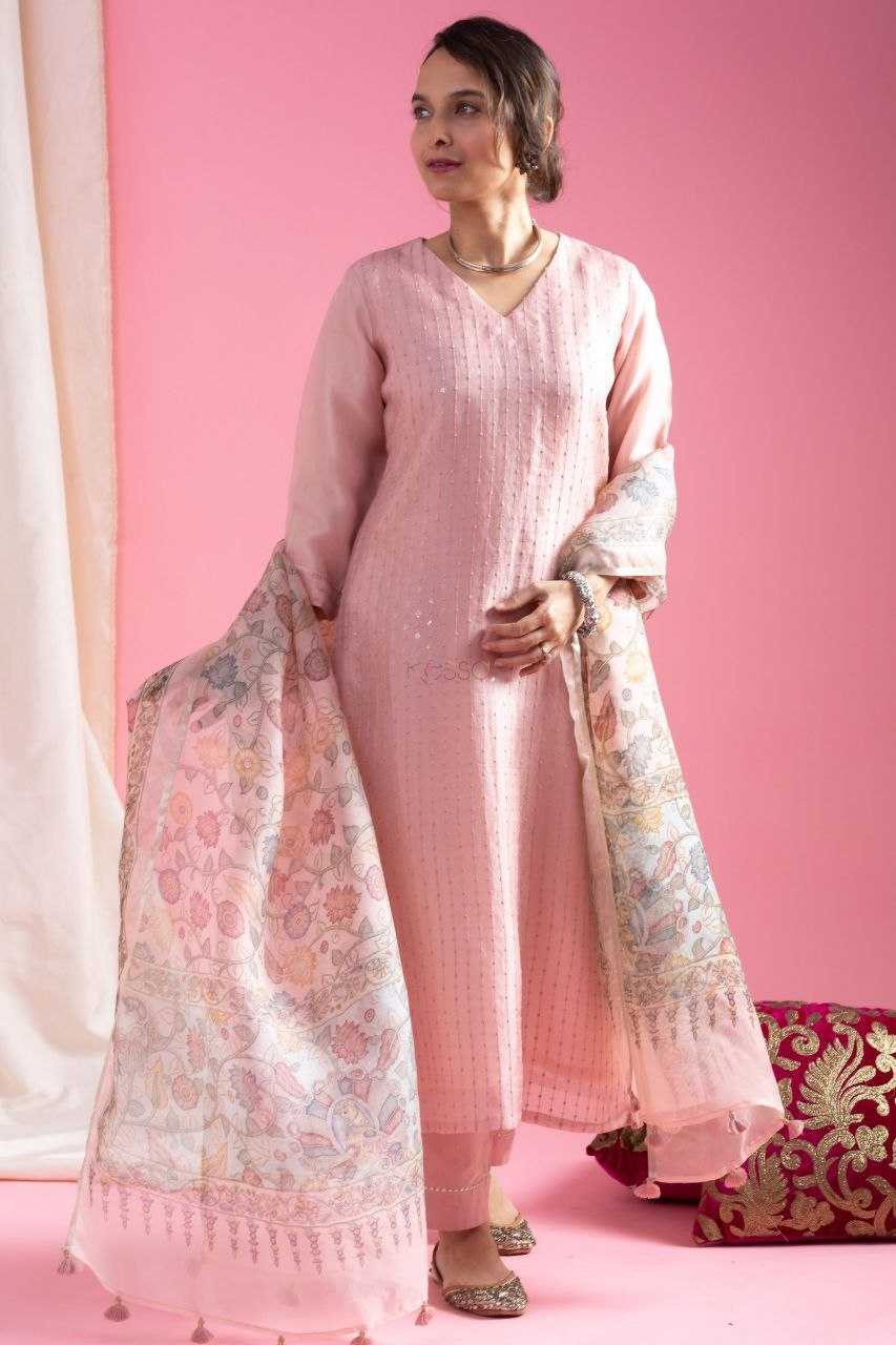Viscose Chanderi Embroidery Suit