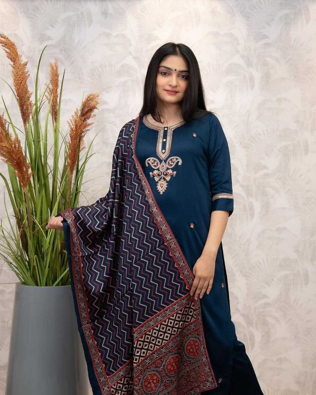 Chanderi Silk Embroidery Suit 628