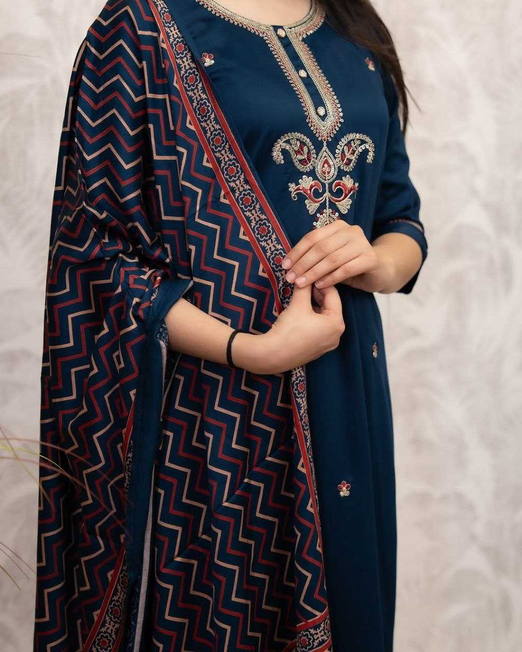 Chanderi Silk Embroidery Suit 628
