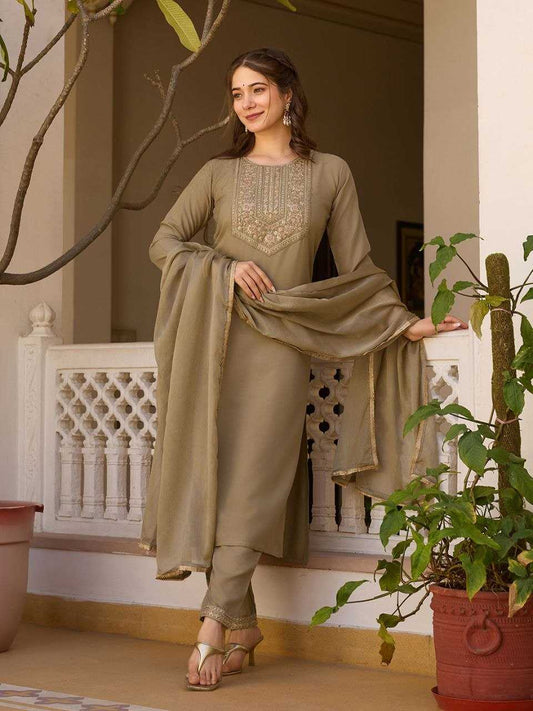Rayon Designer Kurti in Rani