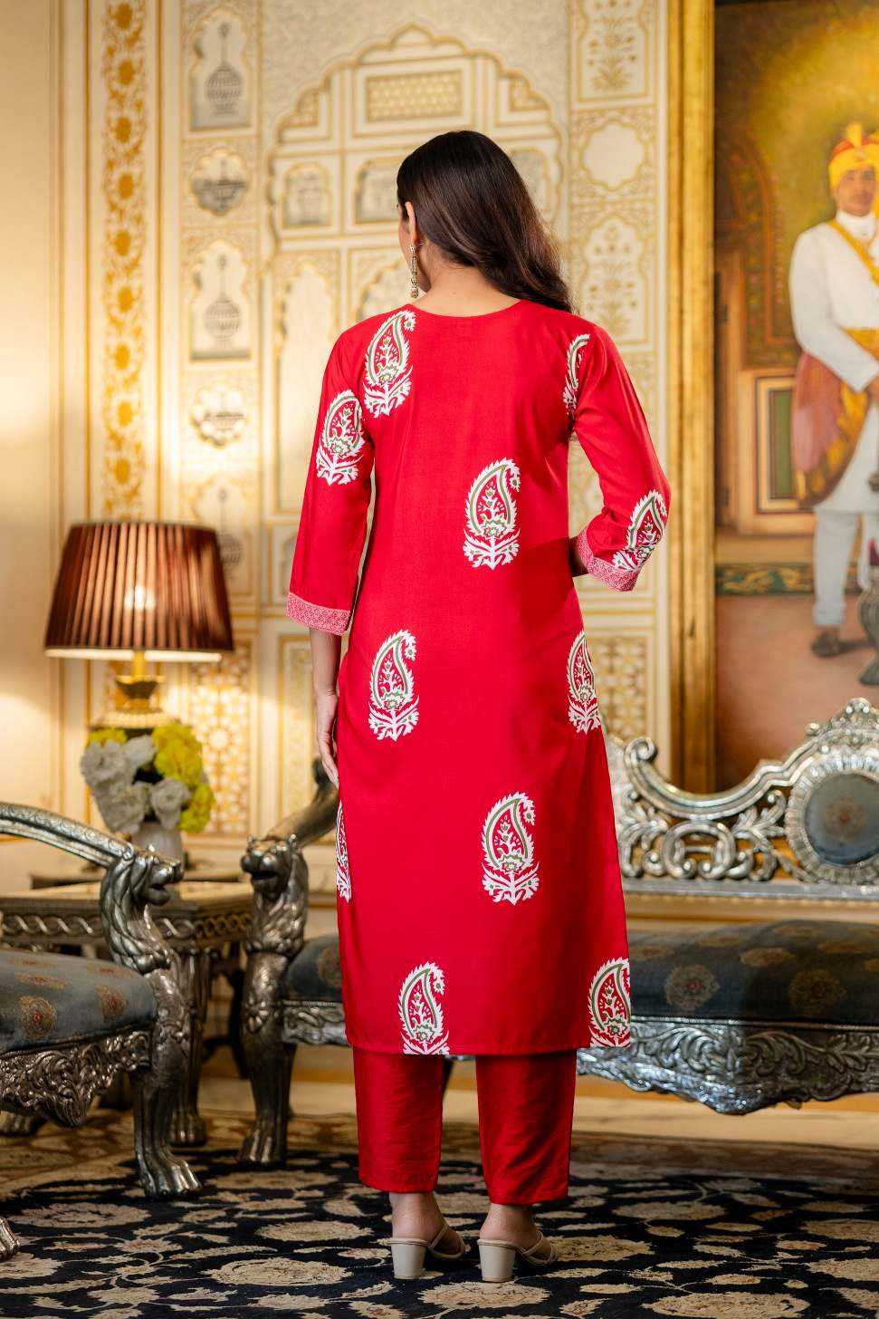 Rayon Designer Kurti in Sky