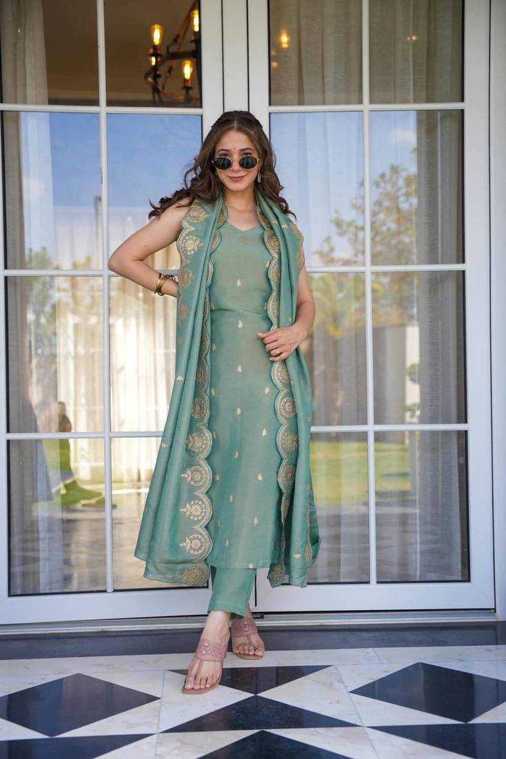 Viscose Designer Kurti in Rama