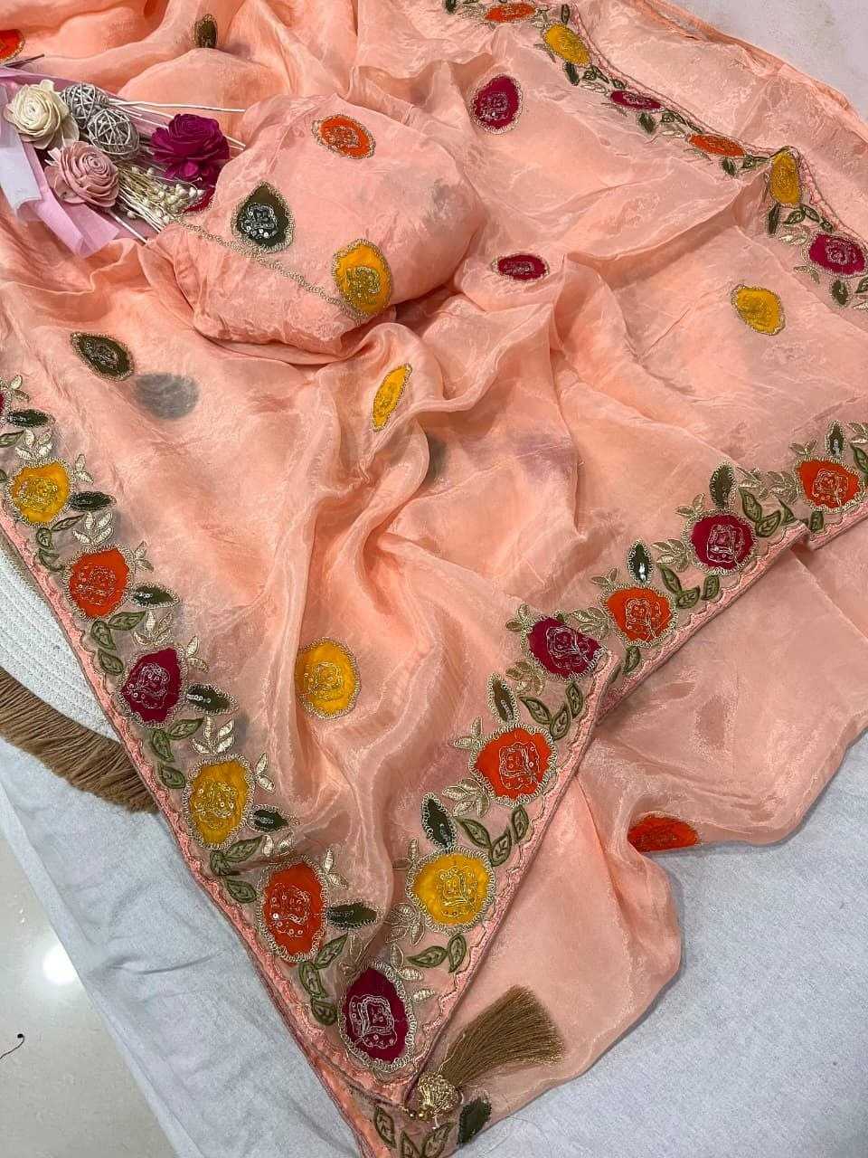 Pure Silk Soft Saree in Peach