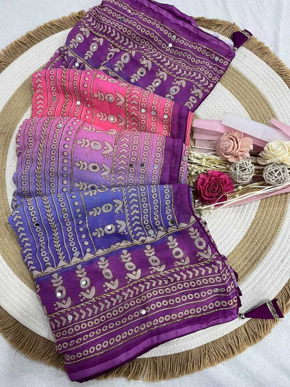 Georgette Saree in Purple