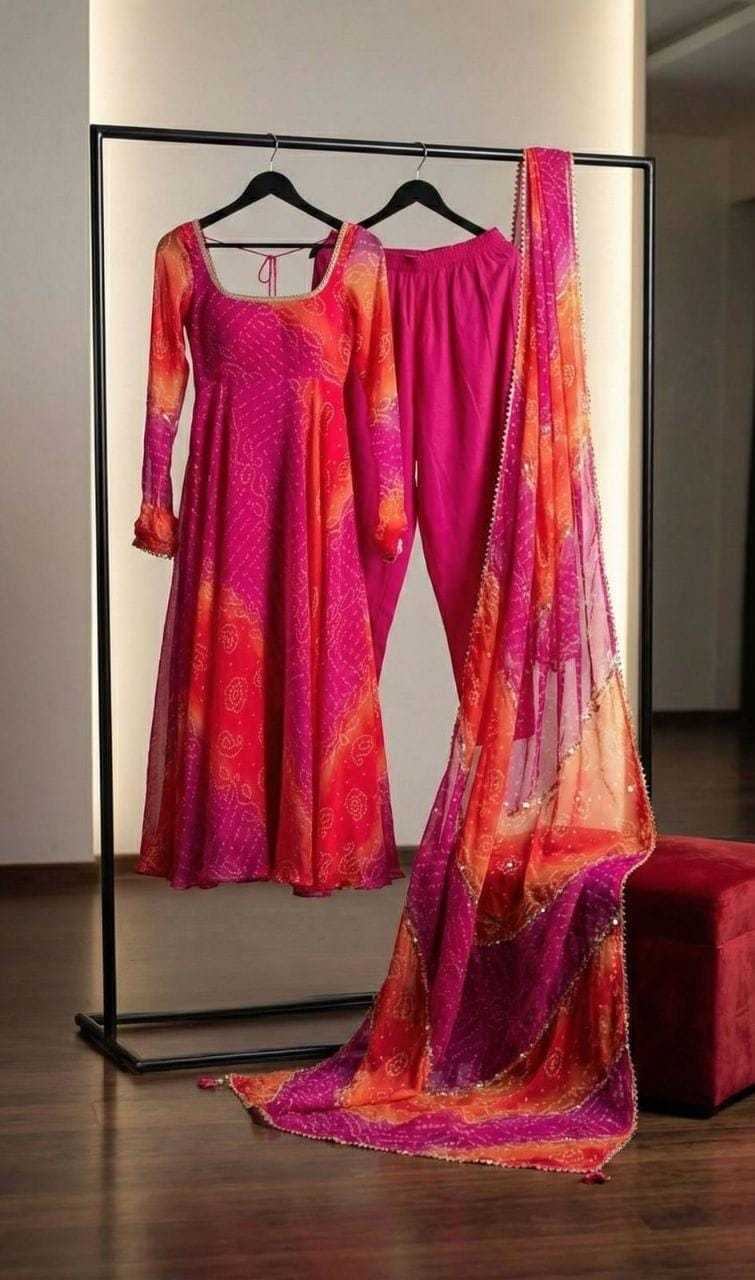 Faux Georgette Printed Suit in Slevees Dupptta