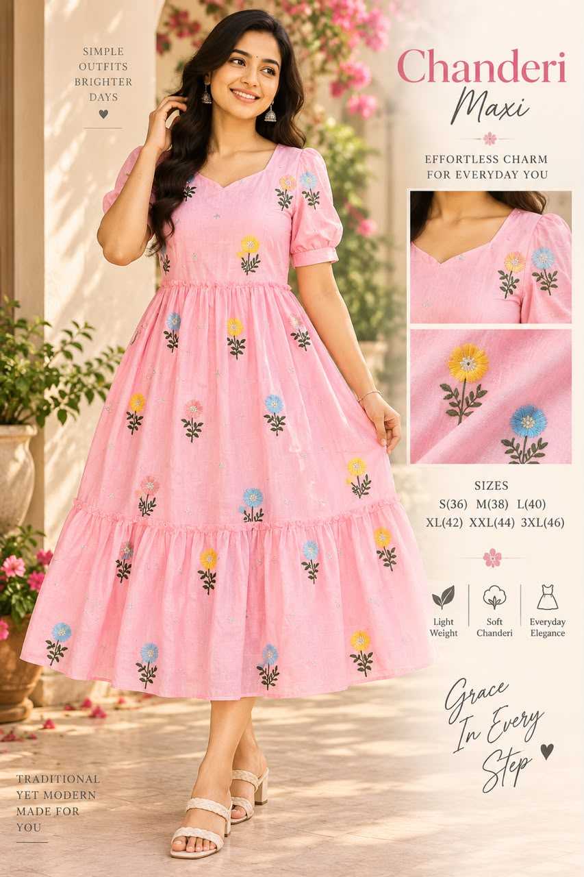 Faux Georgette Printed Gown in Sky Blue
