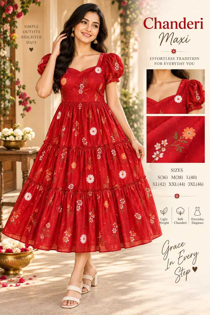 Faux Georgette Printed Gown in Sky Blue
