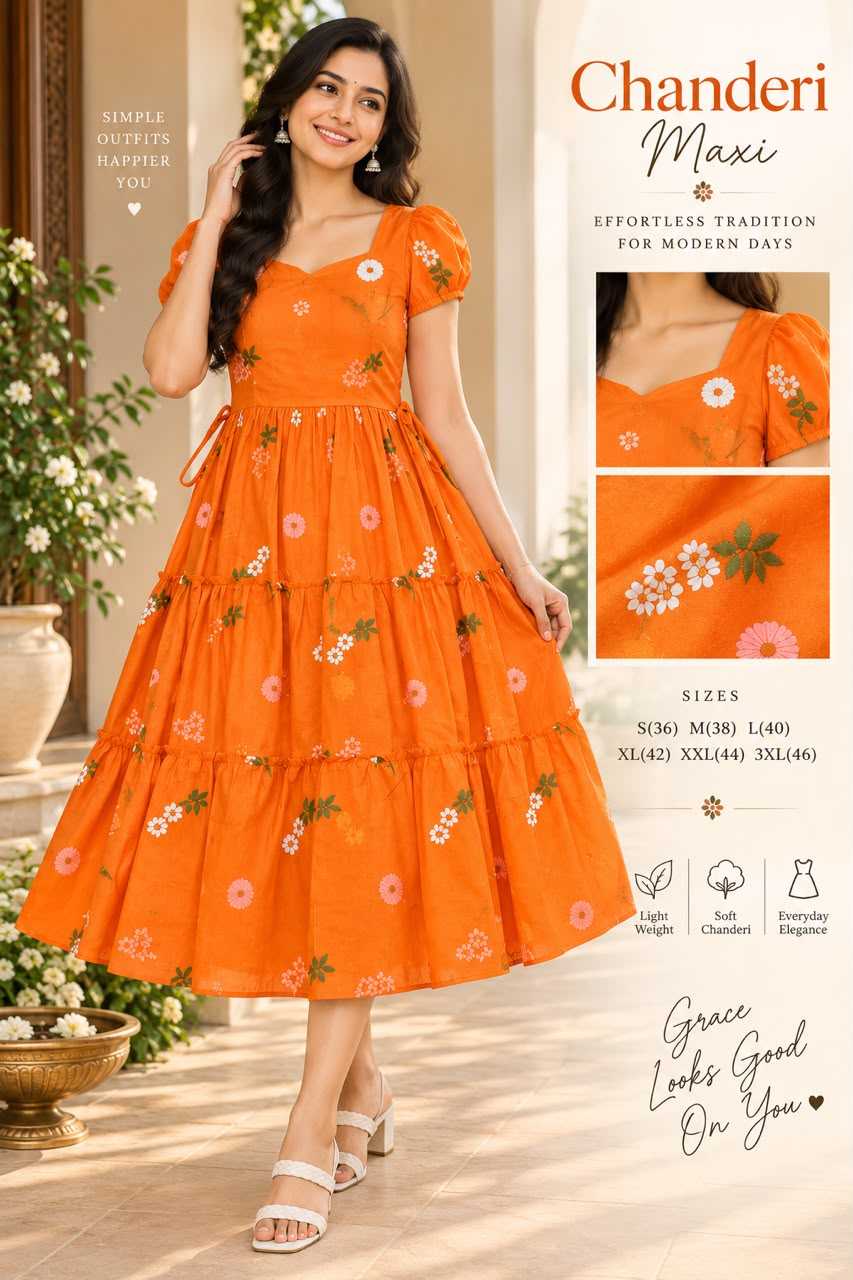 Faux Georgette Printed Gown in Sky Blue