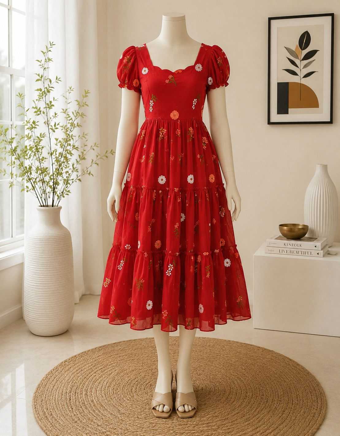 Chanderi Cotton Maxi Dress