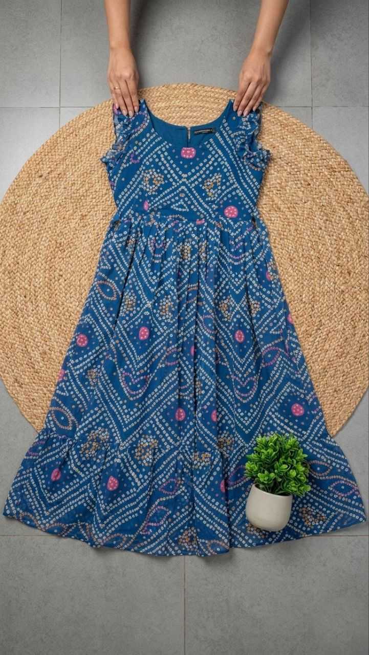 Bandhani Chiffon Designer Dress