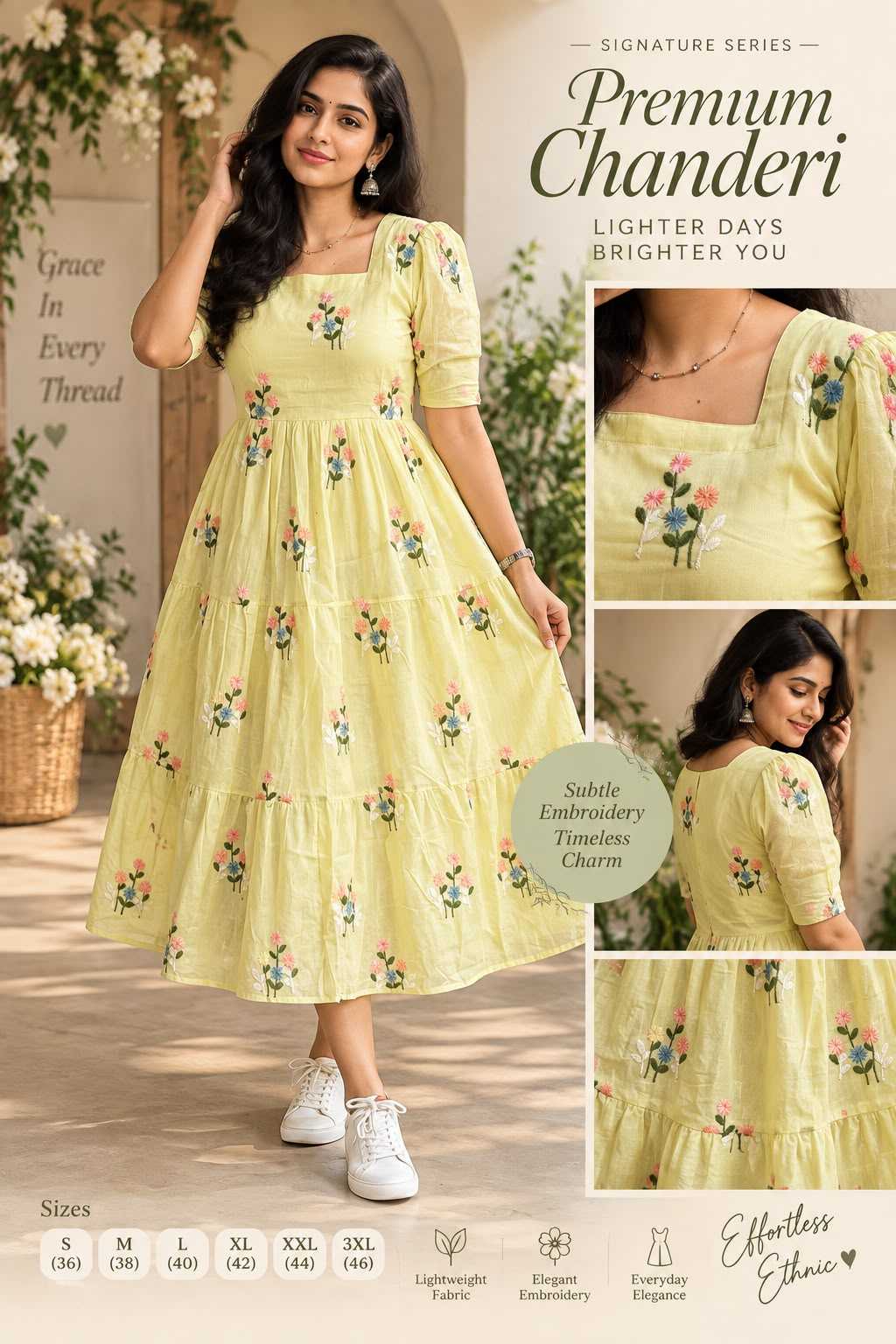 Beautiful Chanderi Cotton Maxi Dress