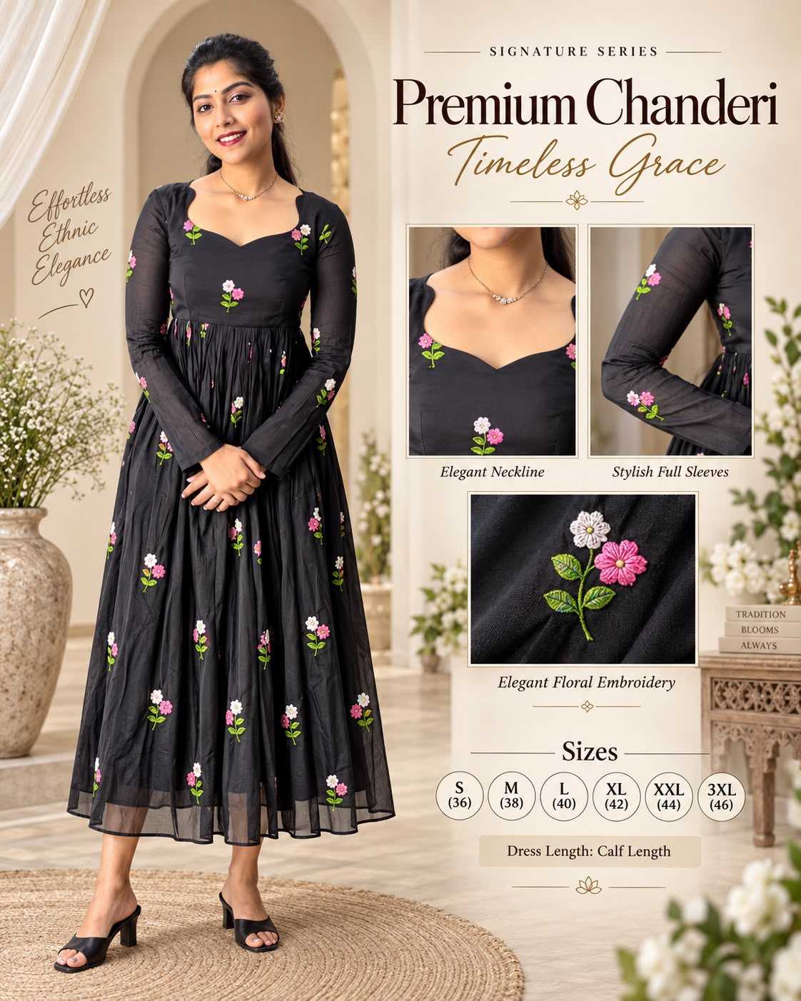 Beautiful Chanderi Cotton Maxi Dress