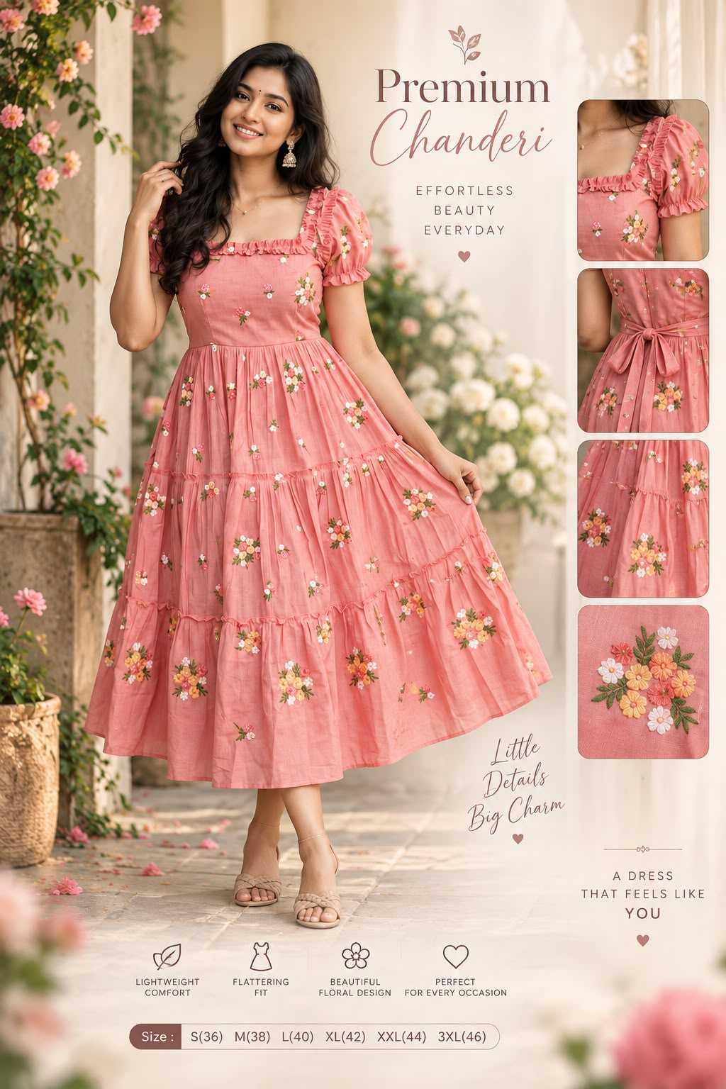 Beautiful Chanderi Cotton Maxi Dress