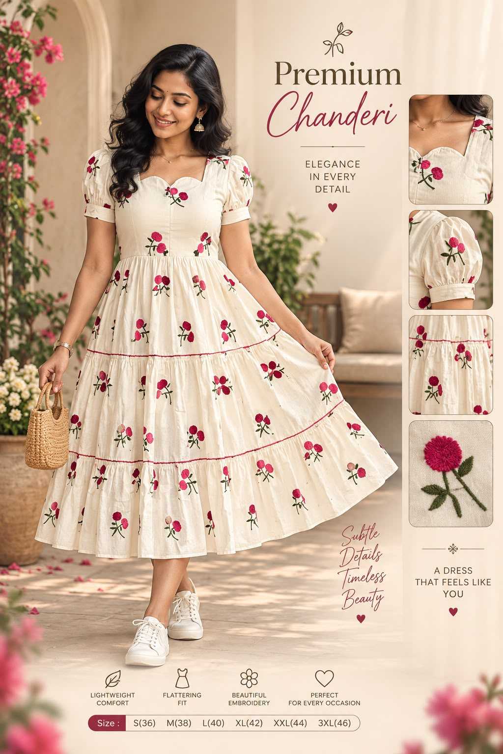 Beautiful Chanderi Cotton Maxi Dress