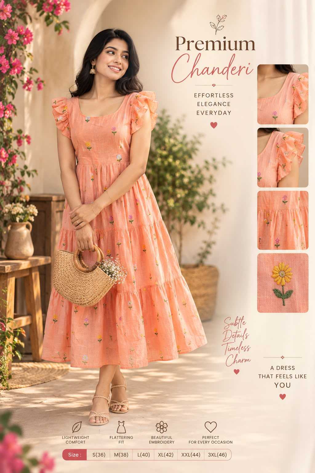 Beautiful Chanderi Cotton Maxi Dress