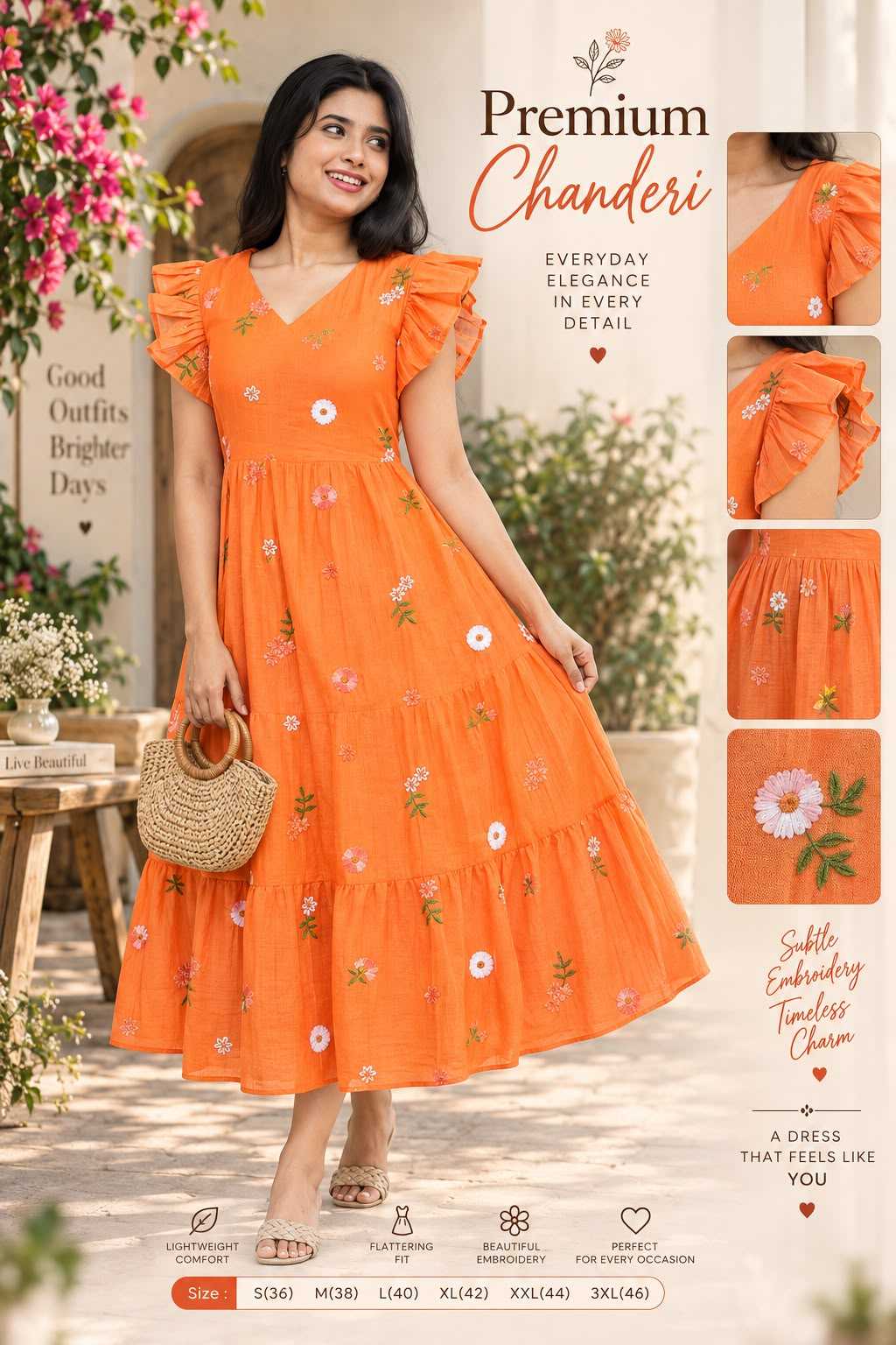 Beautiful Chanderi Cotton Maxi Dress