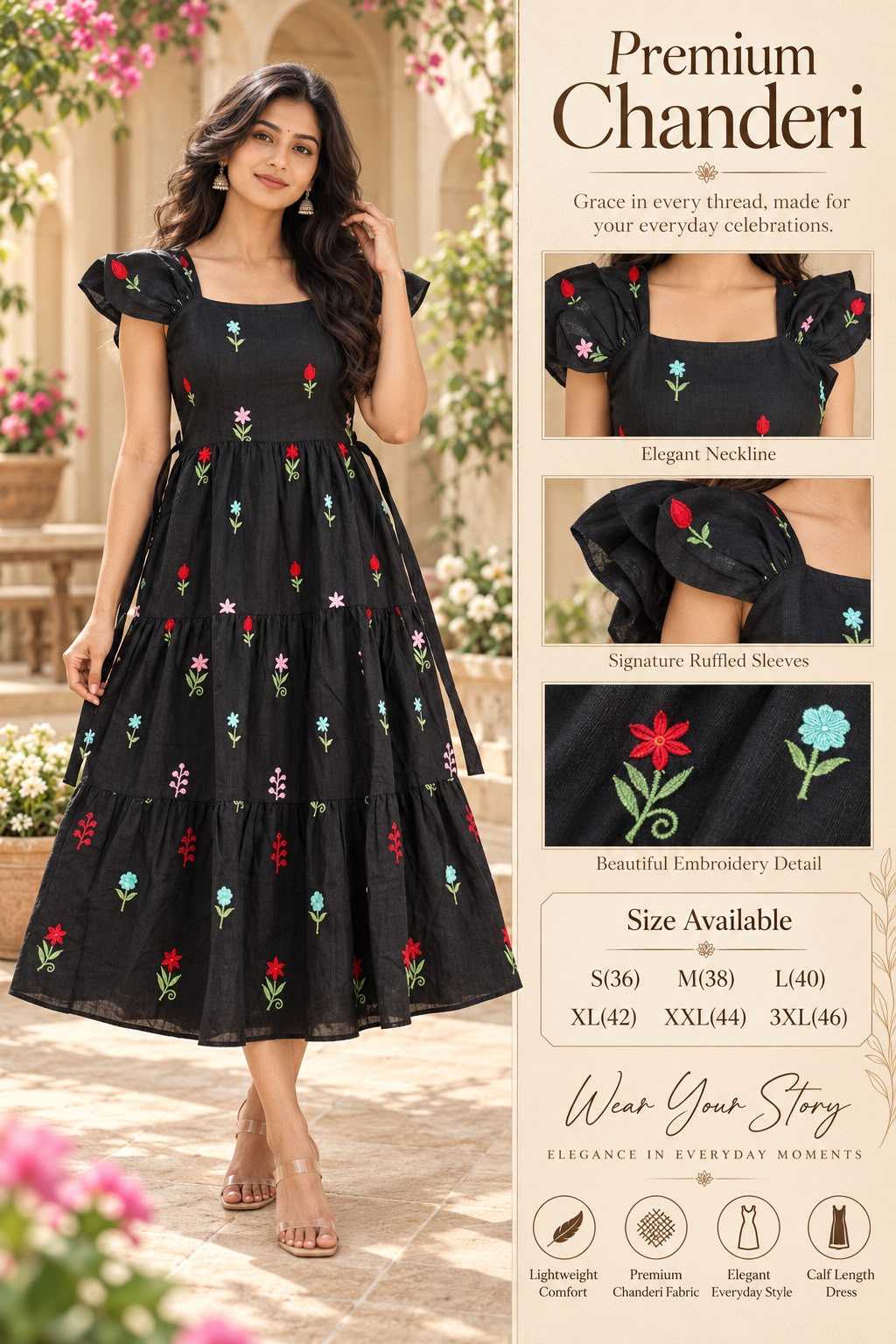 Beautiful Chanderi Cotton Maxi Dress