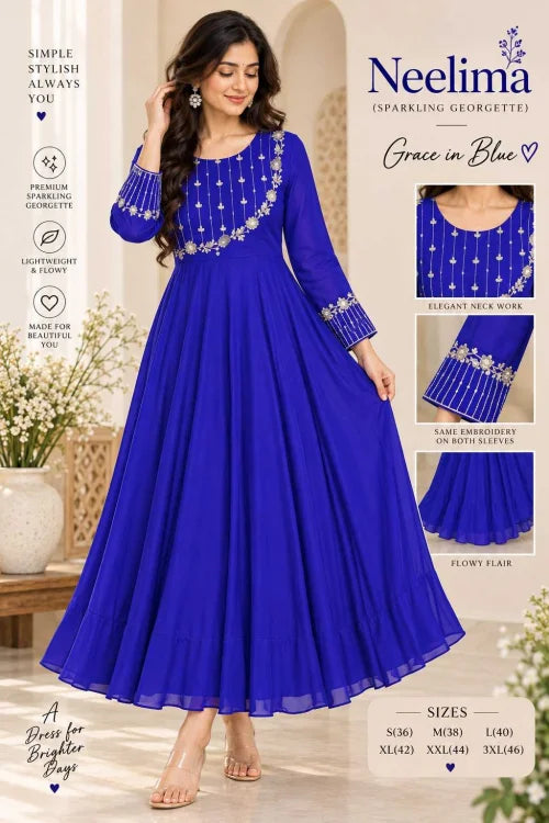Neelima Georgette Embroidery Gown