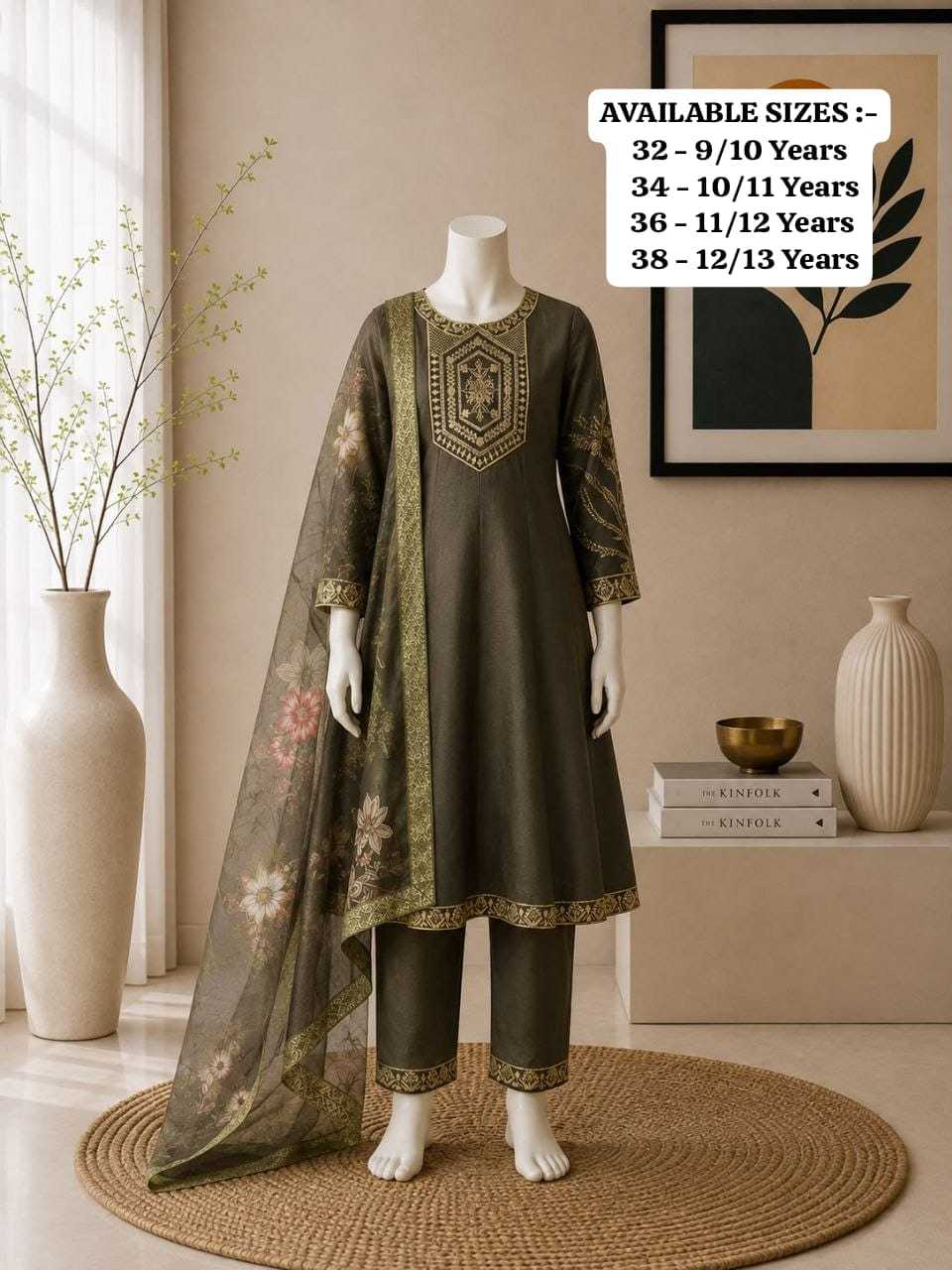 Shades Vichitra Silk Kids Ethnic Wear