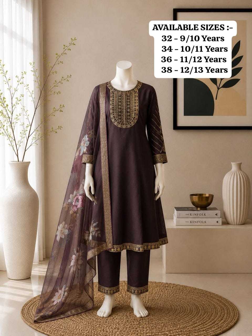 Shades Vichitra Silk Kids Ethnic Wear