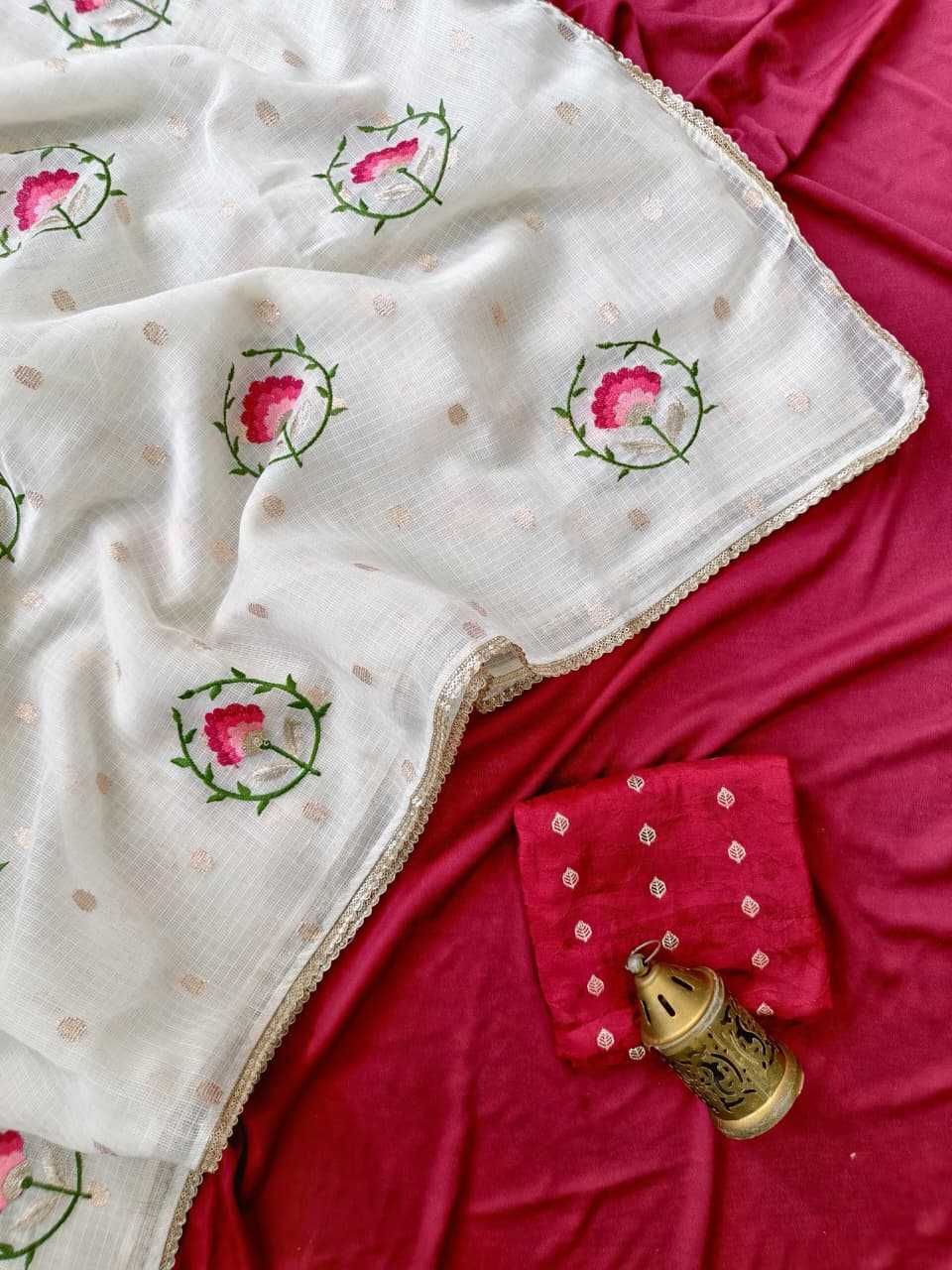 Soft Kota Embroidered Saree