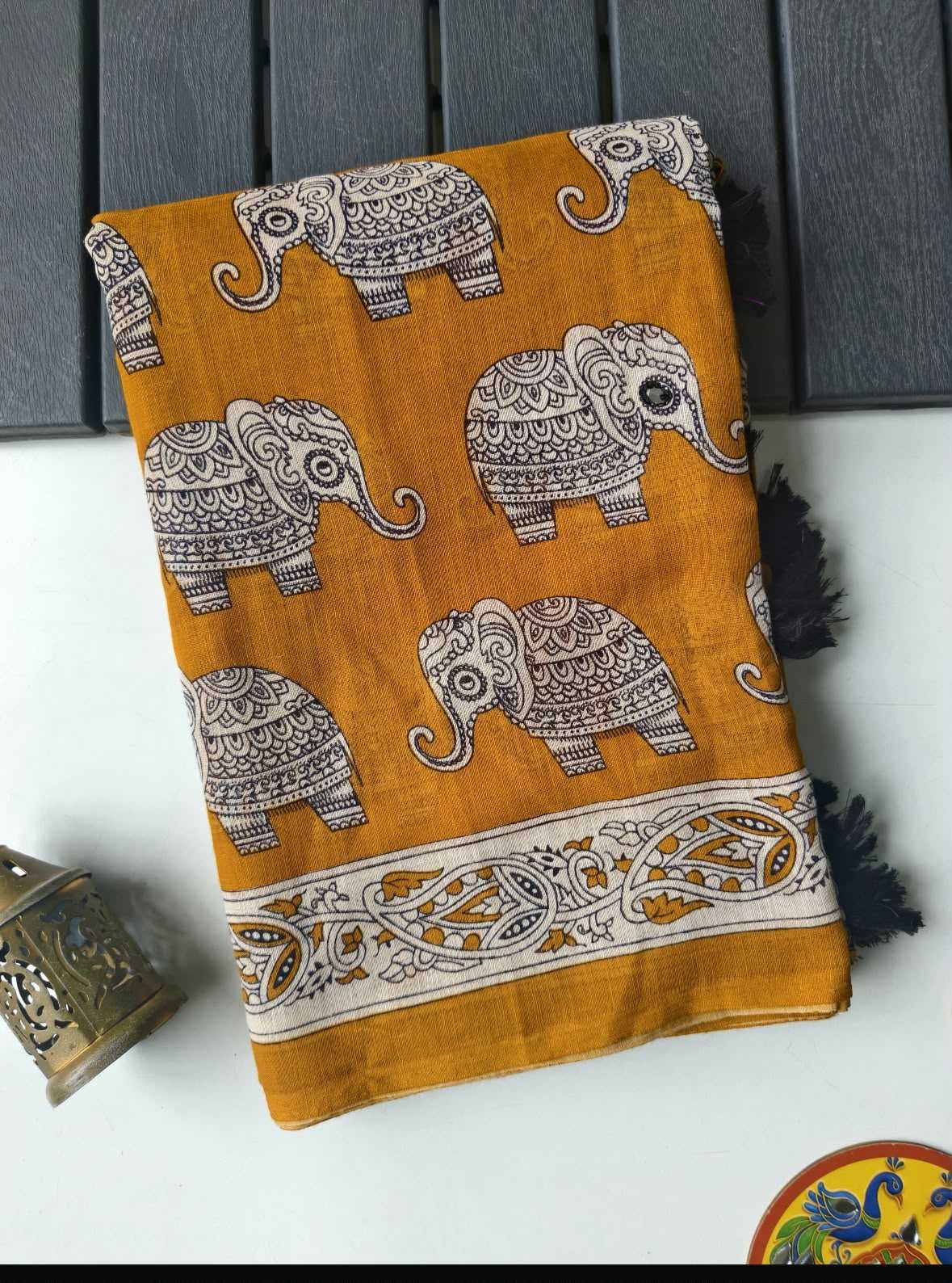Linen Designer Saree 1090