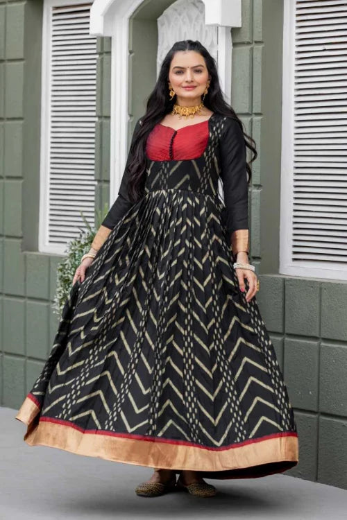 Soft Silk Printed Gown 2088