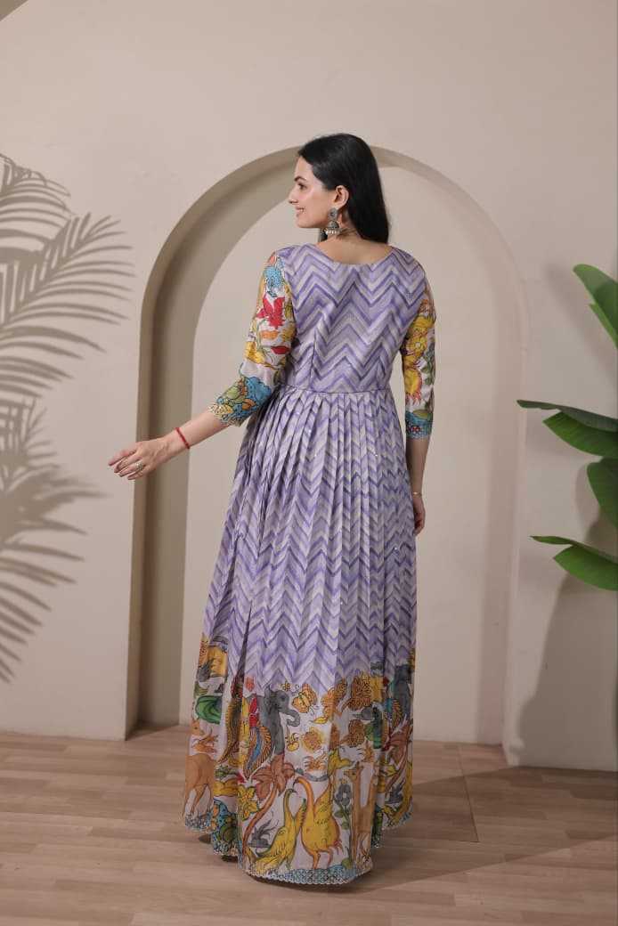 Tussar Silk Embroidery Gown