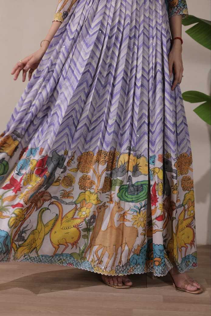 Tussar Silk Embroidery Gown
