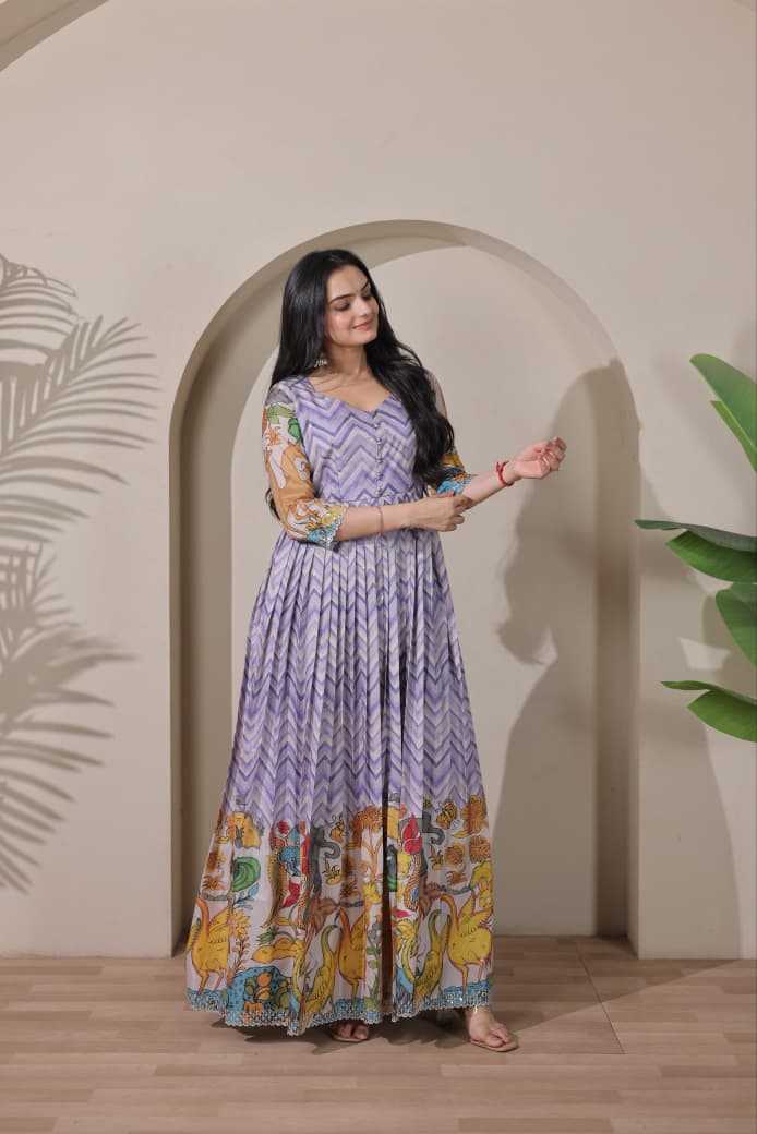 Tussar Silk Embroidery Gown