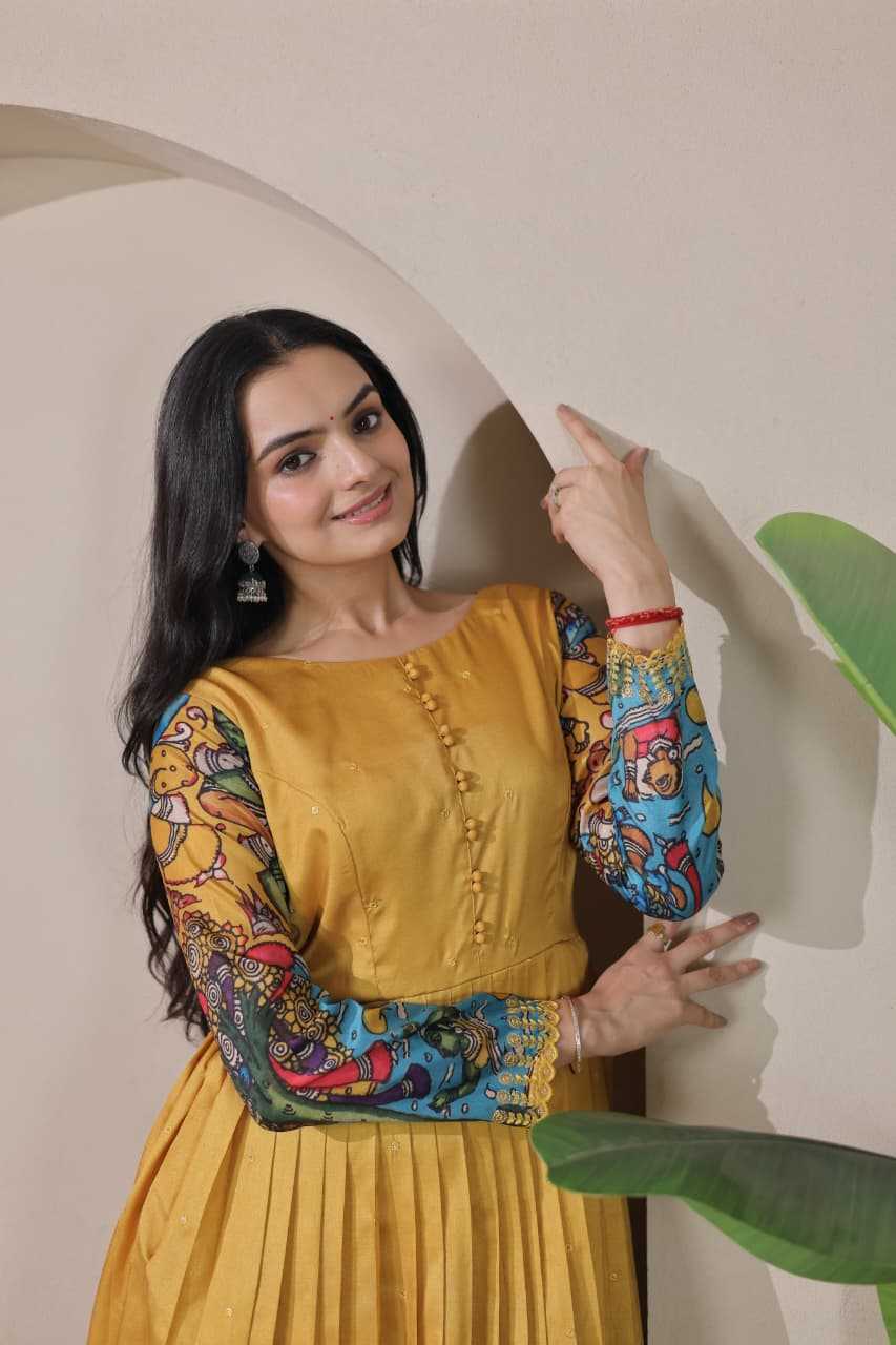 Tussar Silk Party Gown