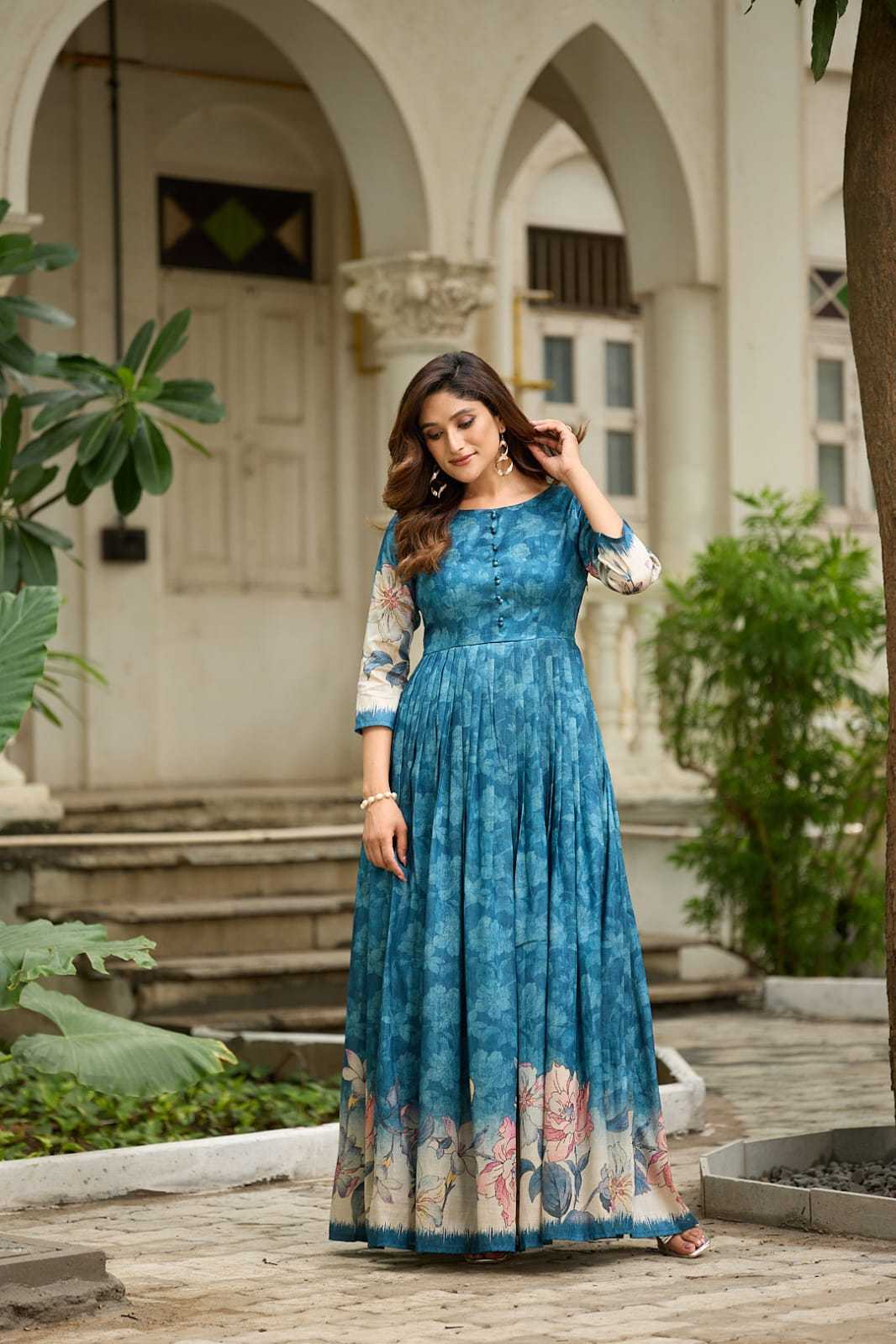 Silk Printed Gown