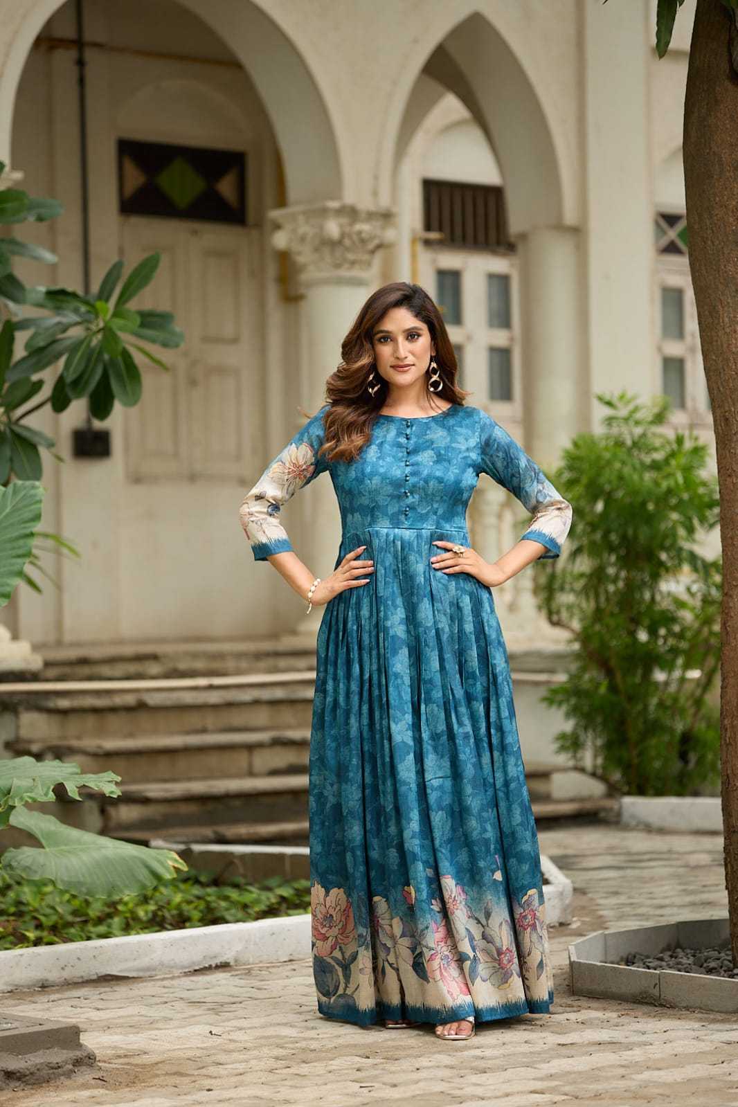 Silk Printed Gown