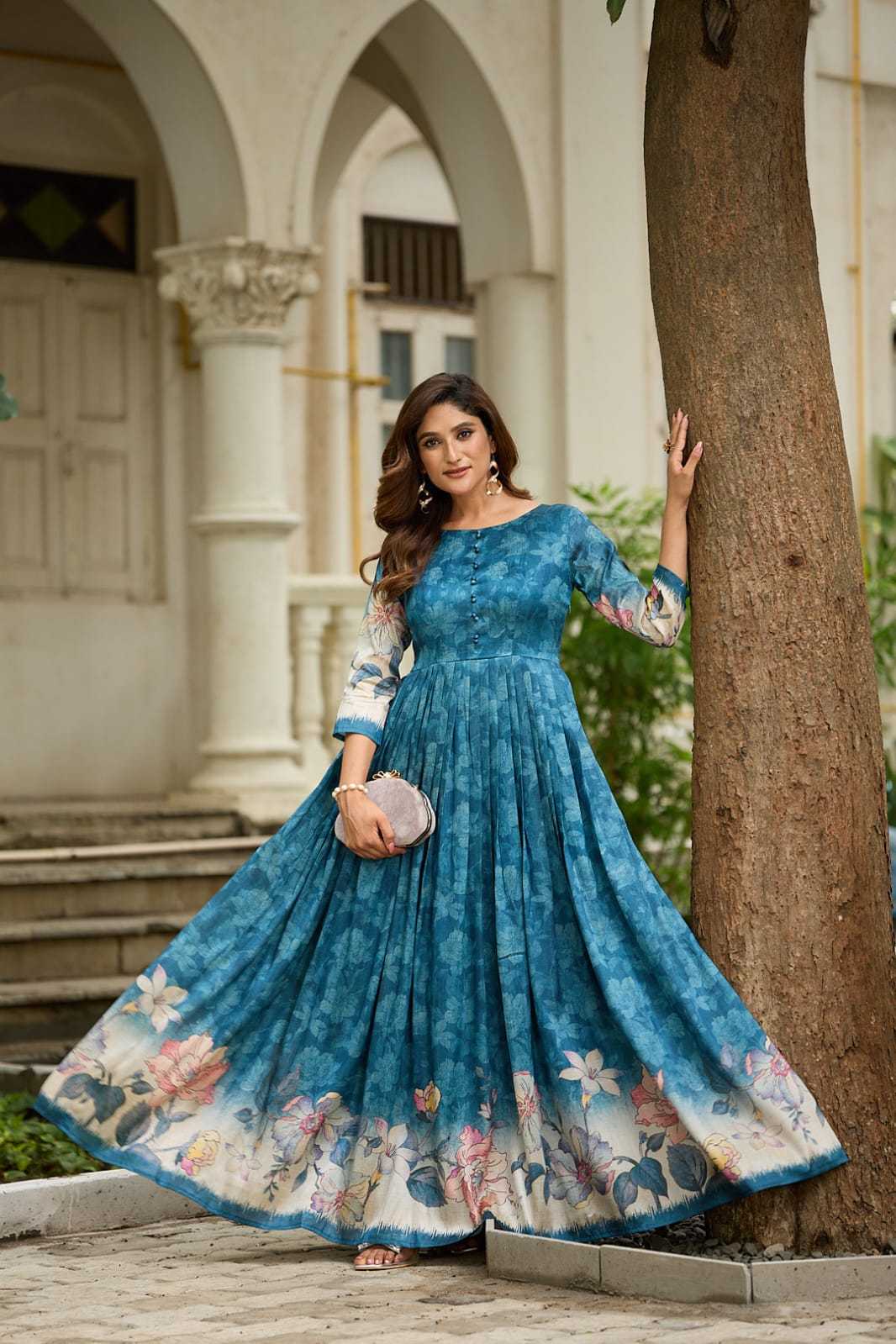 Silk Printed Gown