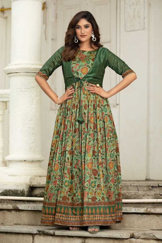 Silk Printed Gown