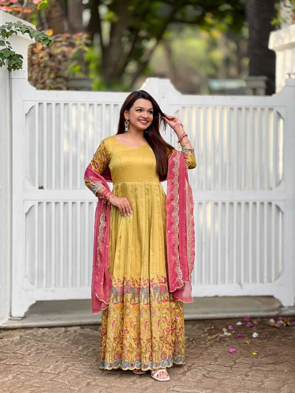 Silk Embroidery Gown