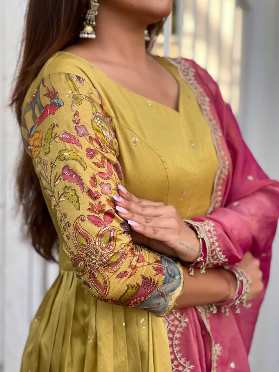 Silk Embroidery Gown