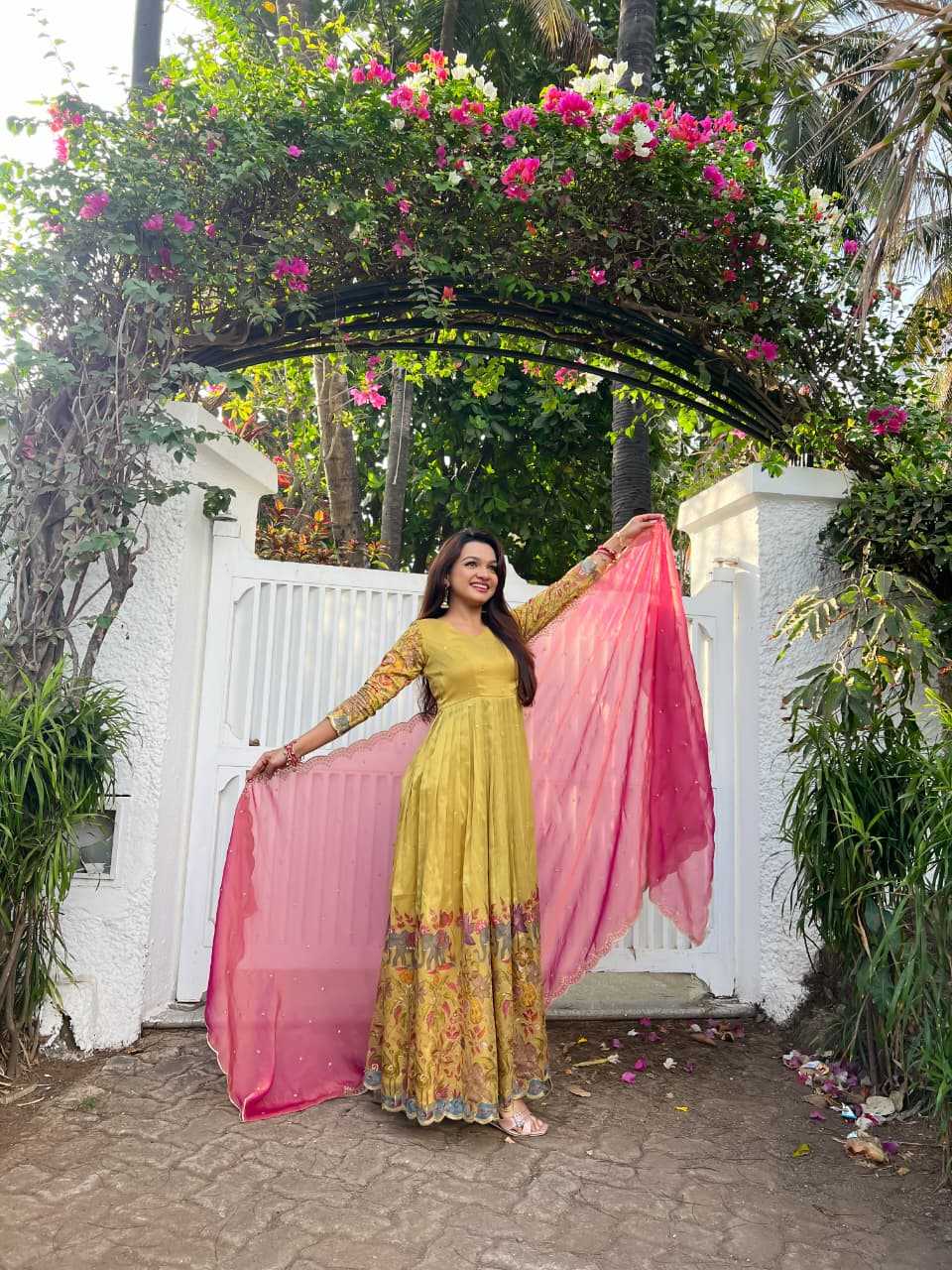 Silk Embroidery Gown
