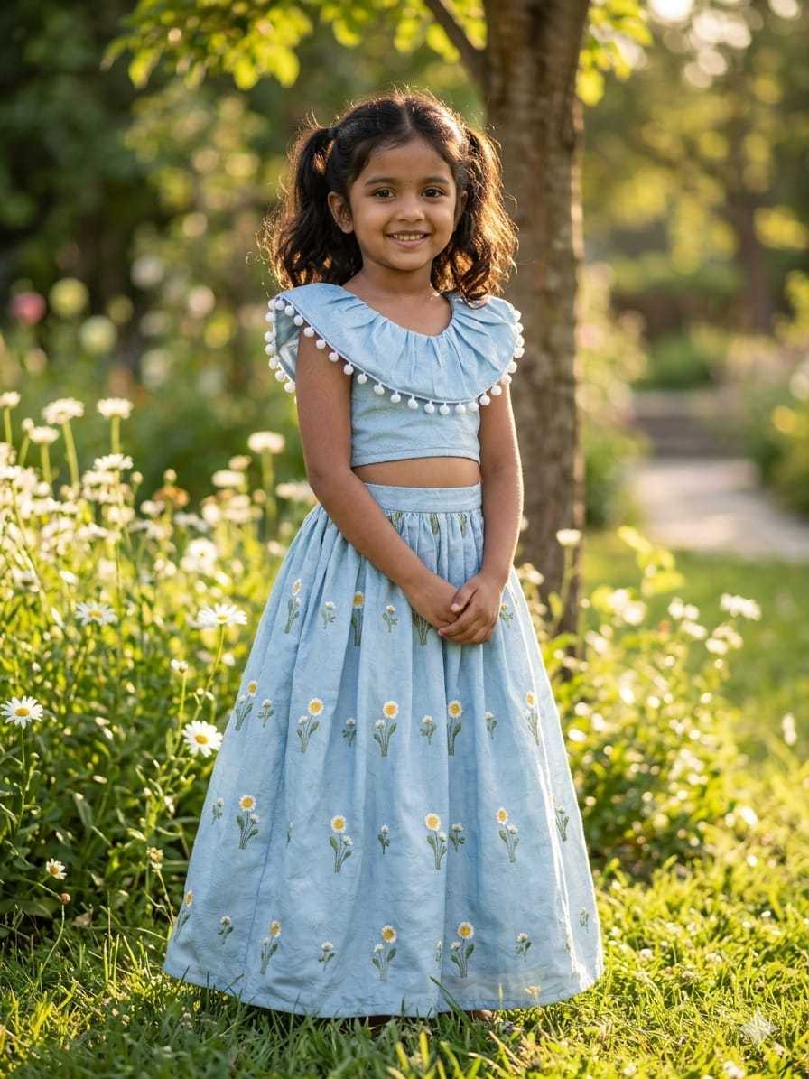Crush Silk Kids Lehenga
