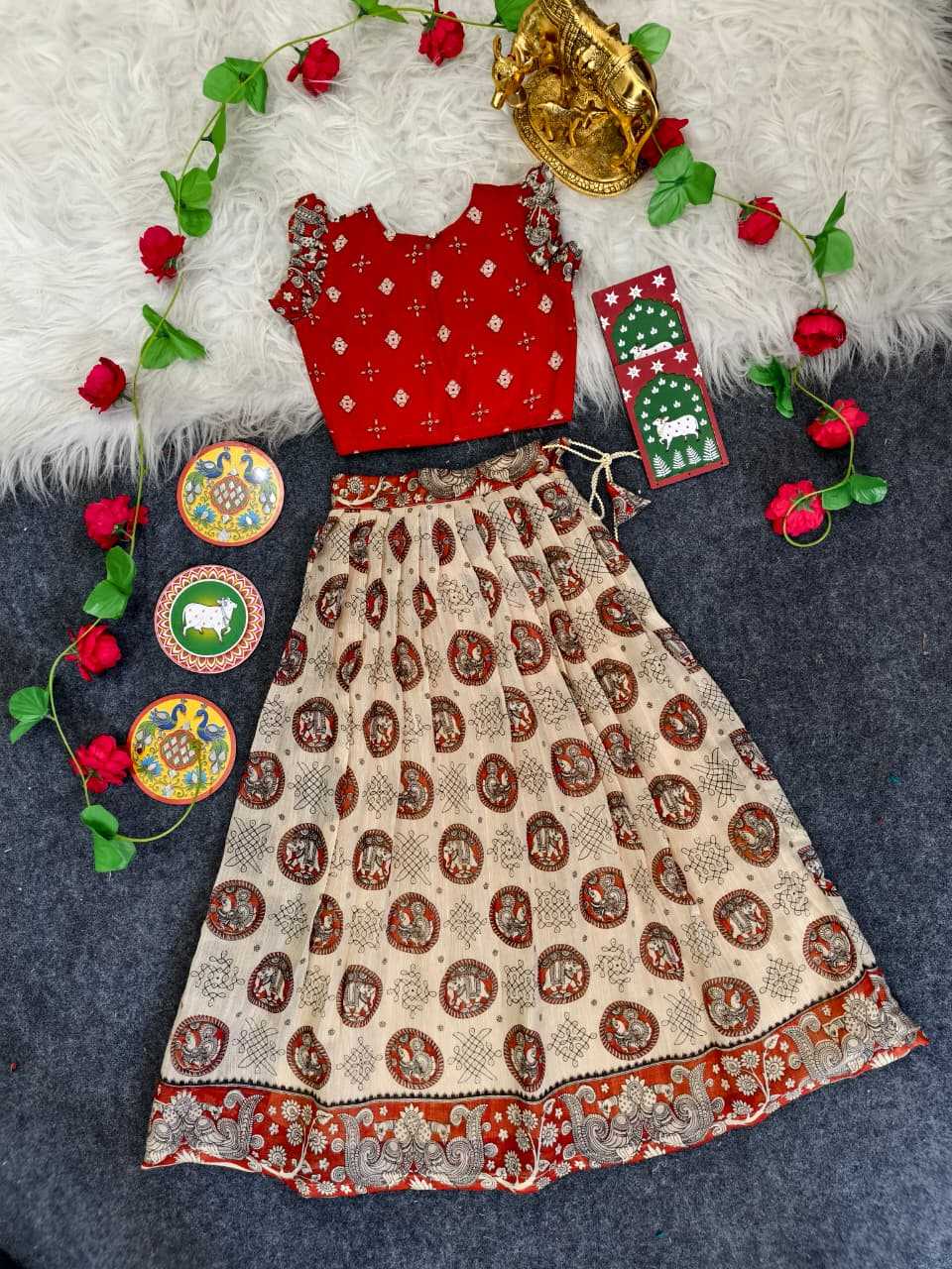 Linen Kids Lehenga