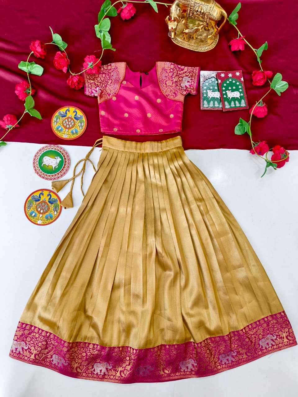 Tissue Silk Kids Lehenga