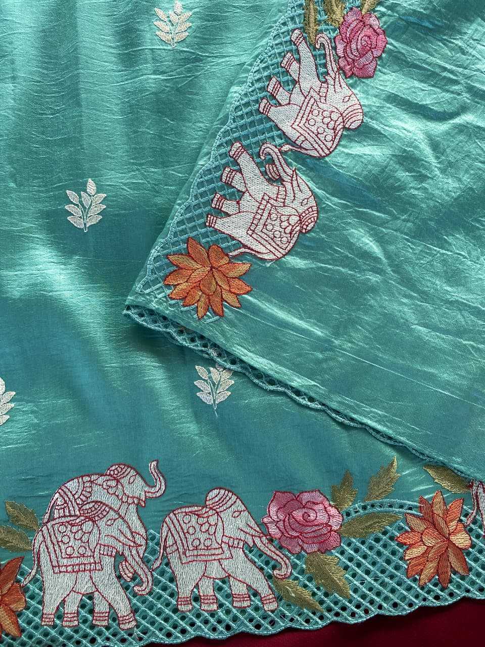 Pure Viscos Embroidered Saree