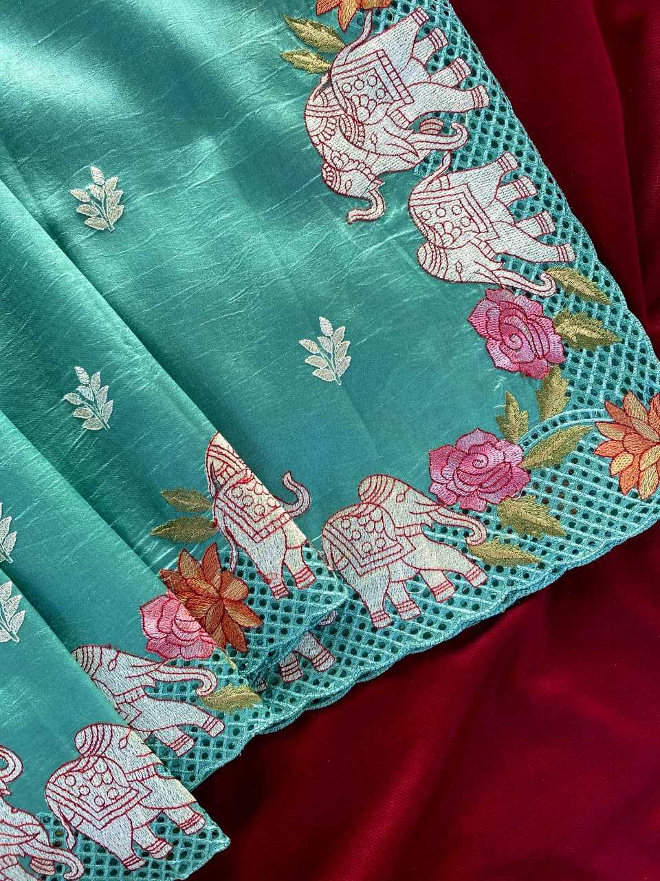 Pure Viscos Embroidered Saree