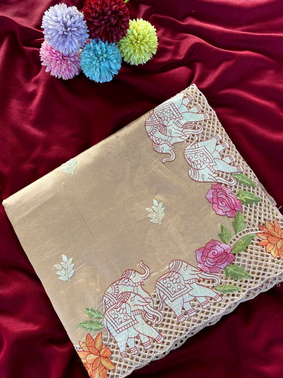 Pure Viscos Embroidered Saree