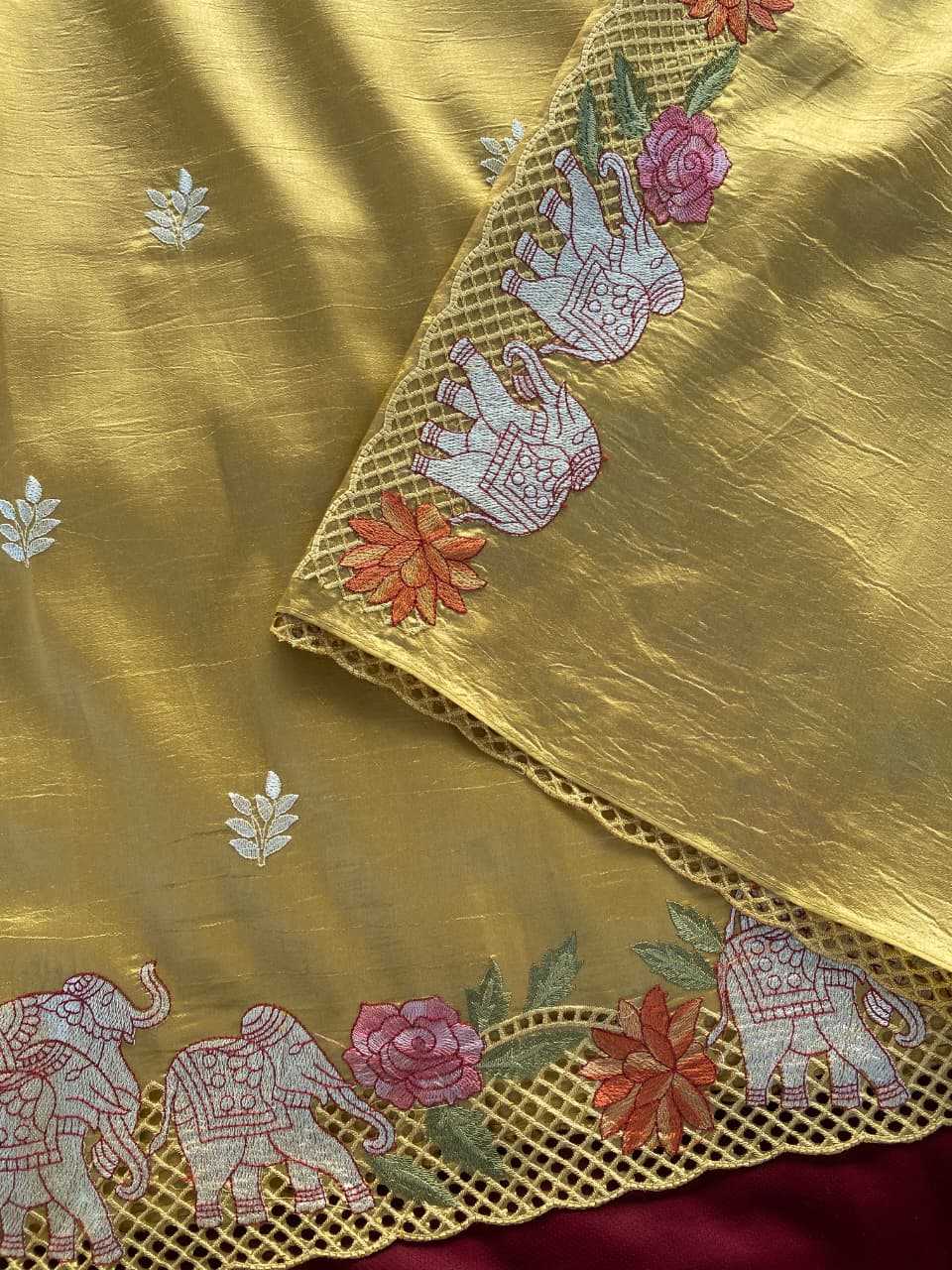 Pure Viscos Embroidered Saree