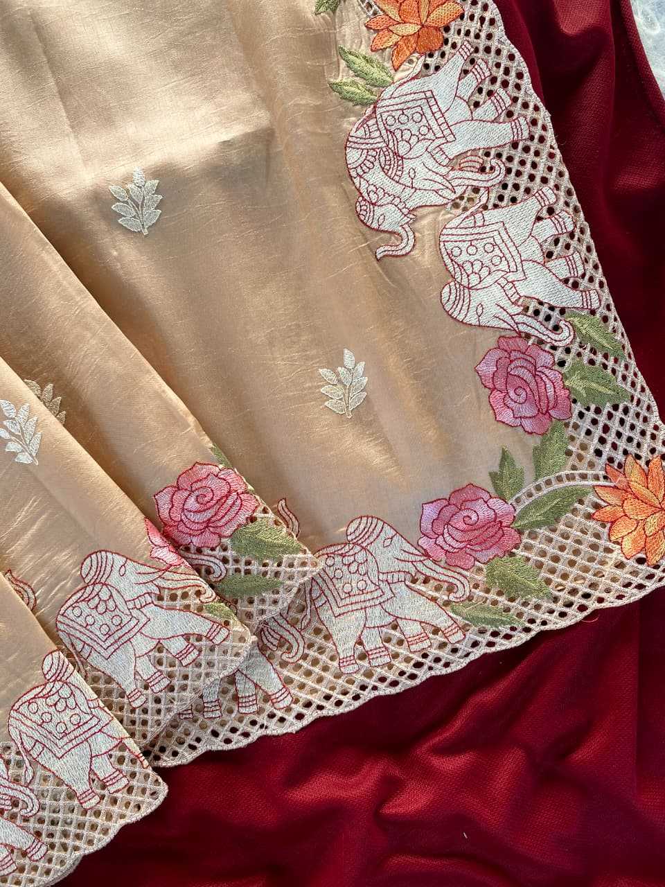 Pure Viscos Embroidered Saree