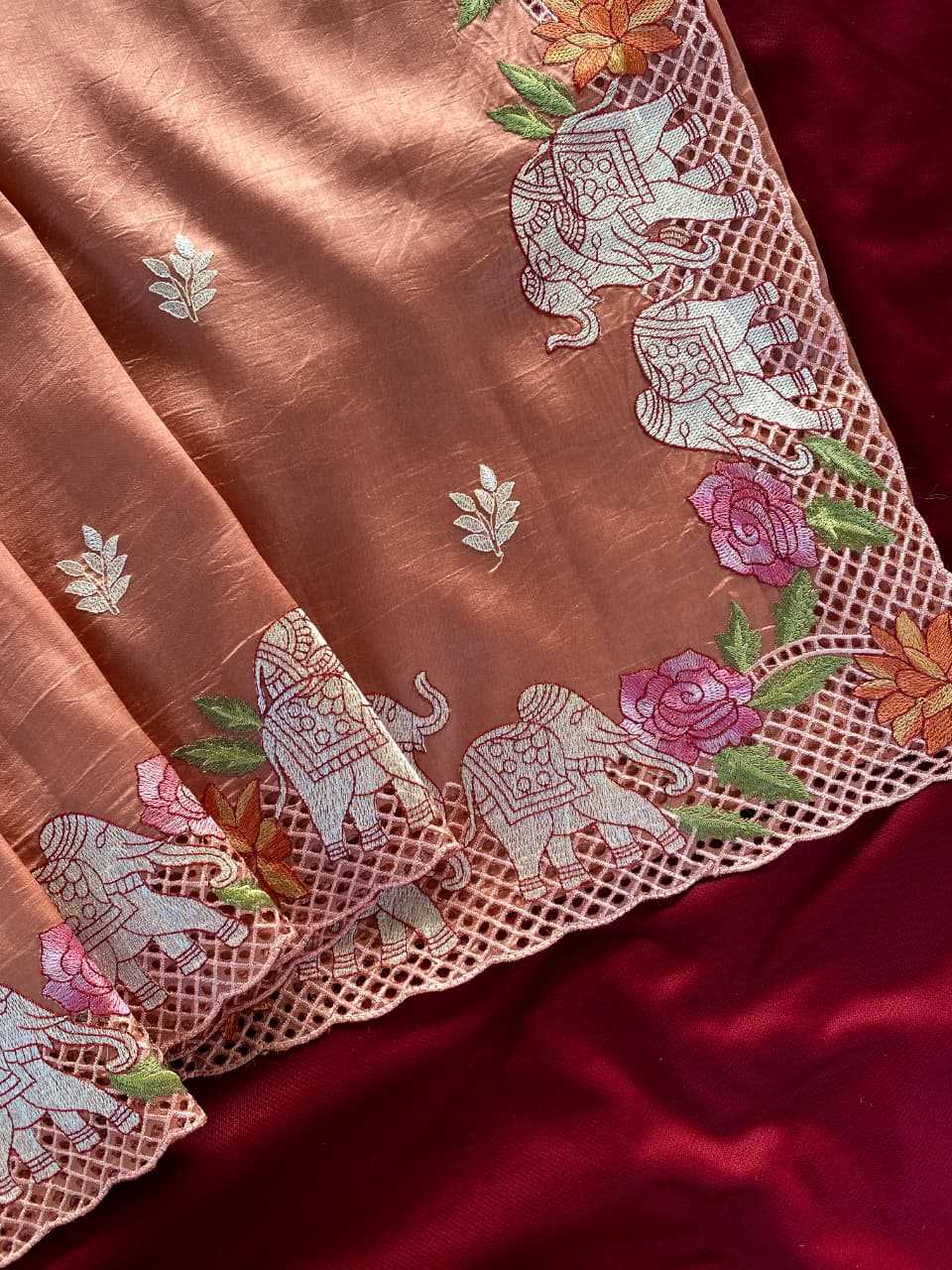 Pure Viscos Embroidered Saree