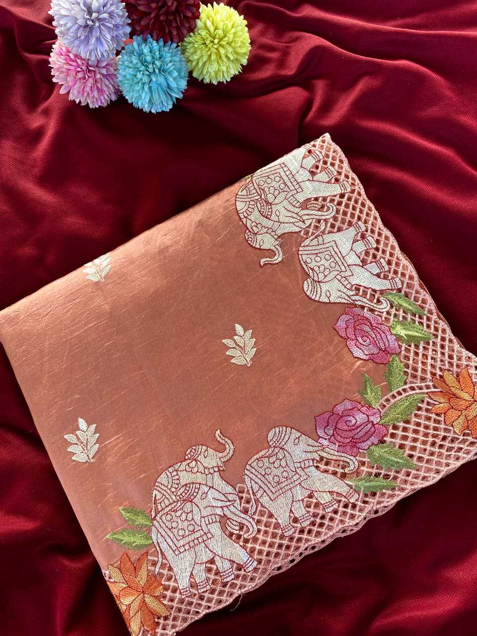 Pure Viscos Embroidered Saree