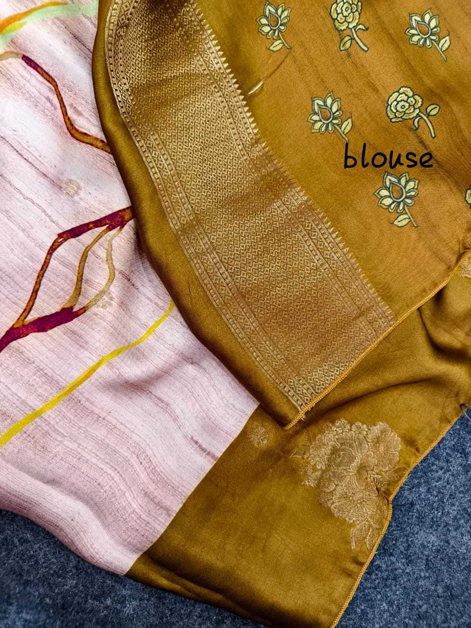 Satin Silk Soft Saree in Mustard